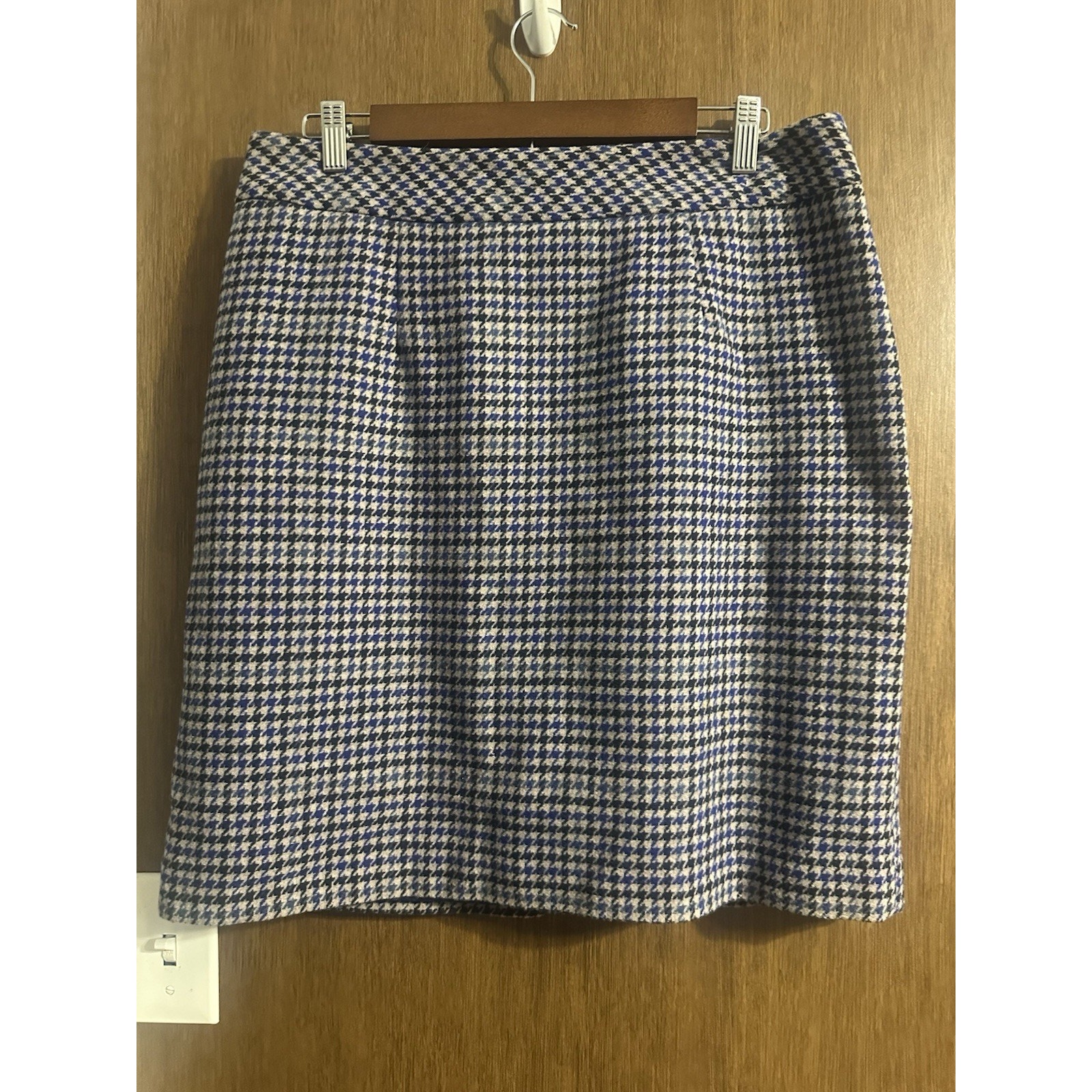 Chadwicks Of Boston Sz 12p Skirt Wool Blend Blue Work Wear Business Professional